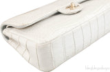 Classic Silver Metallic Crocodile Brass Matte CC