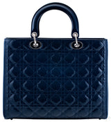 Large Navy Blue Lady Dior