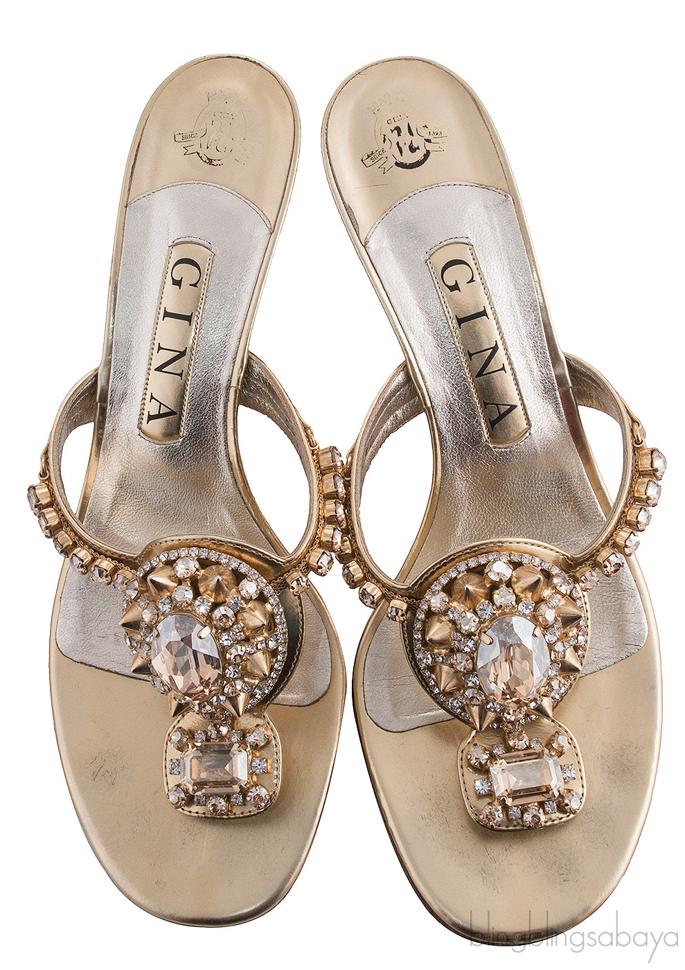 Gold Crystal Embellished Sandals