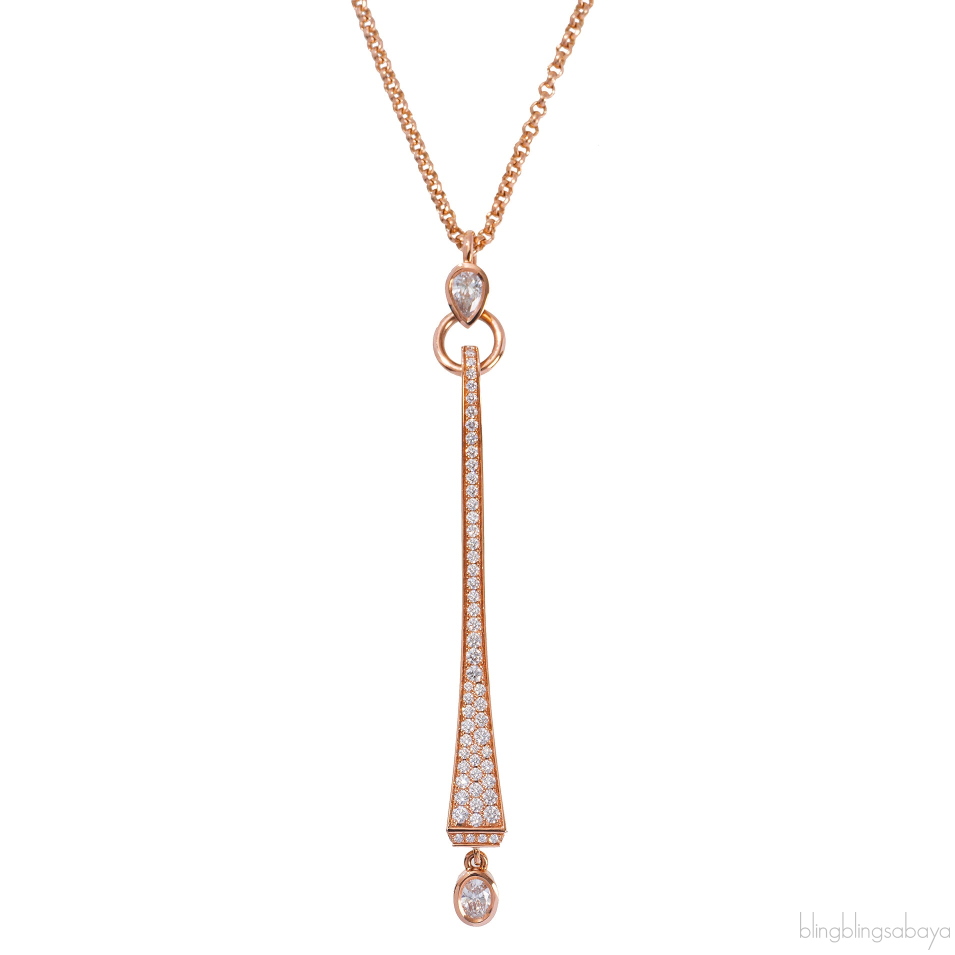 Hermes Clou de Forge Rose Gold Diamond Pendant