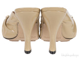 Beige Patent Leather Bunny Mules