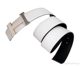 White Epsom \"H\" Reversible Belt