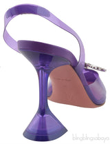 Purple Begum Crystal-embellished PVC Slingback