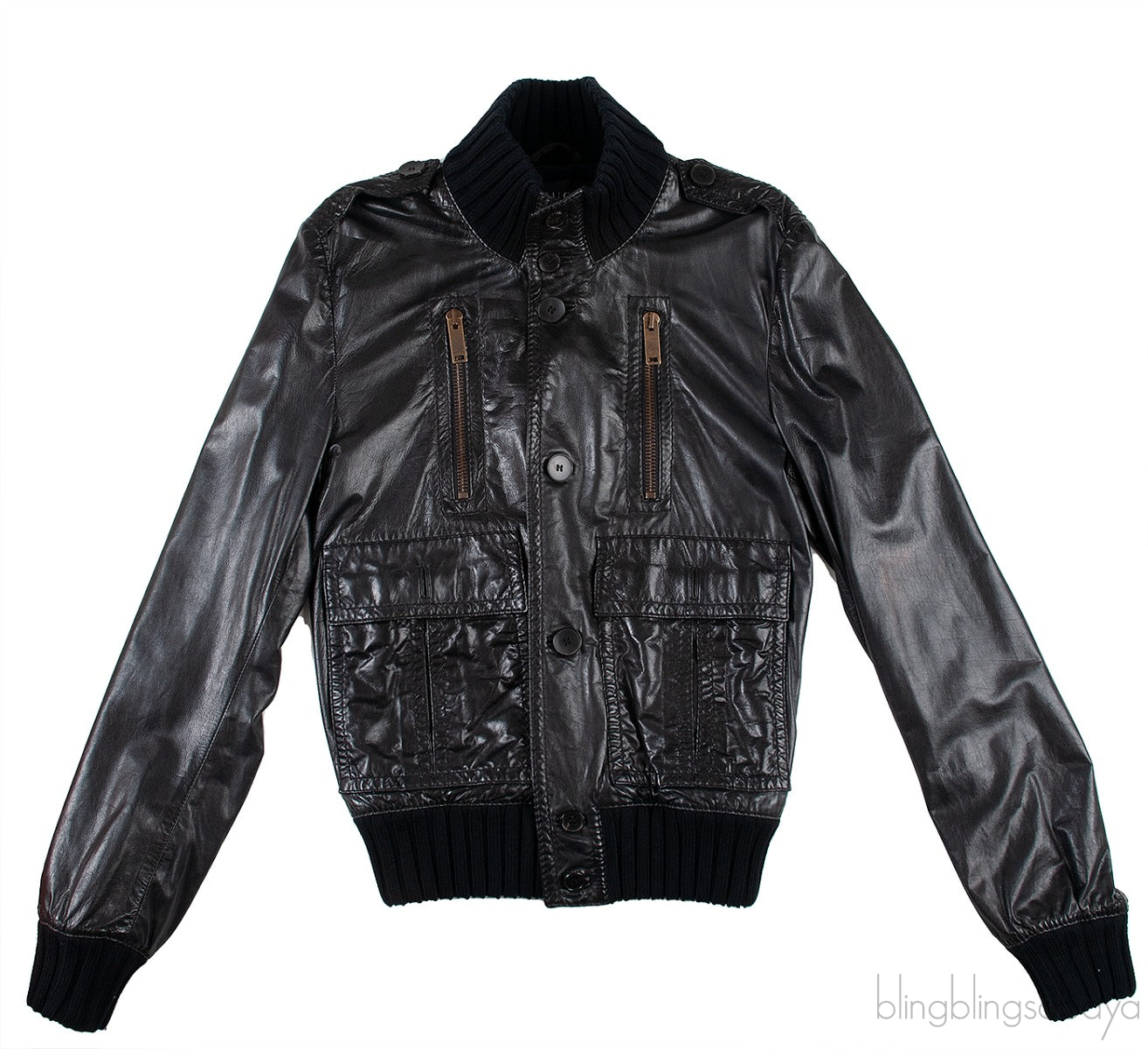 Black Leather Men\'s Jacket