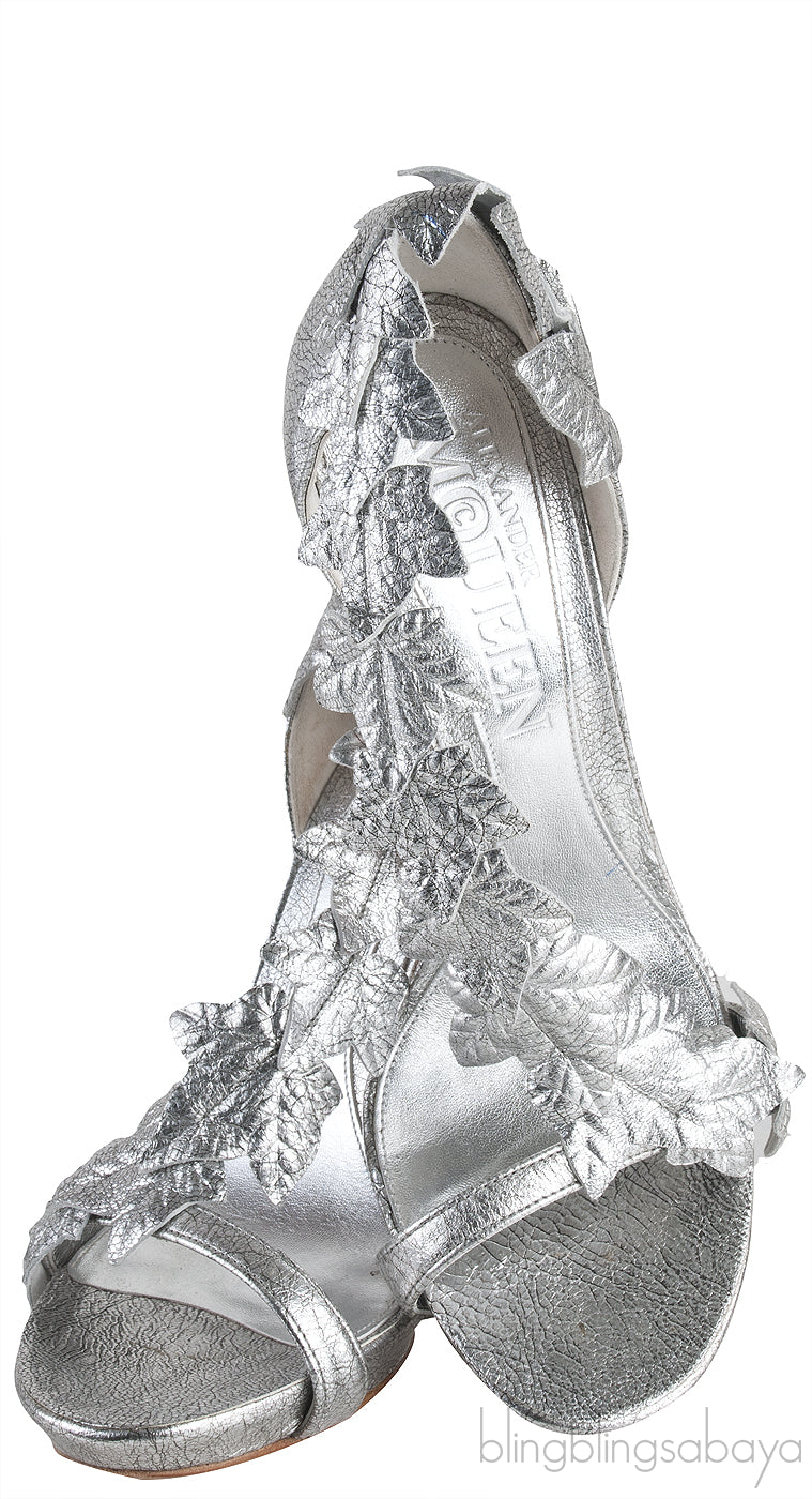 Silver Ivy Leaf Sandals