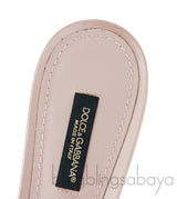 Beige Lace Crystal Vamp Slip-on Sandals