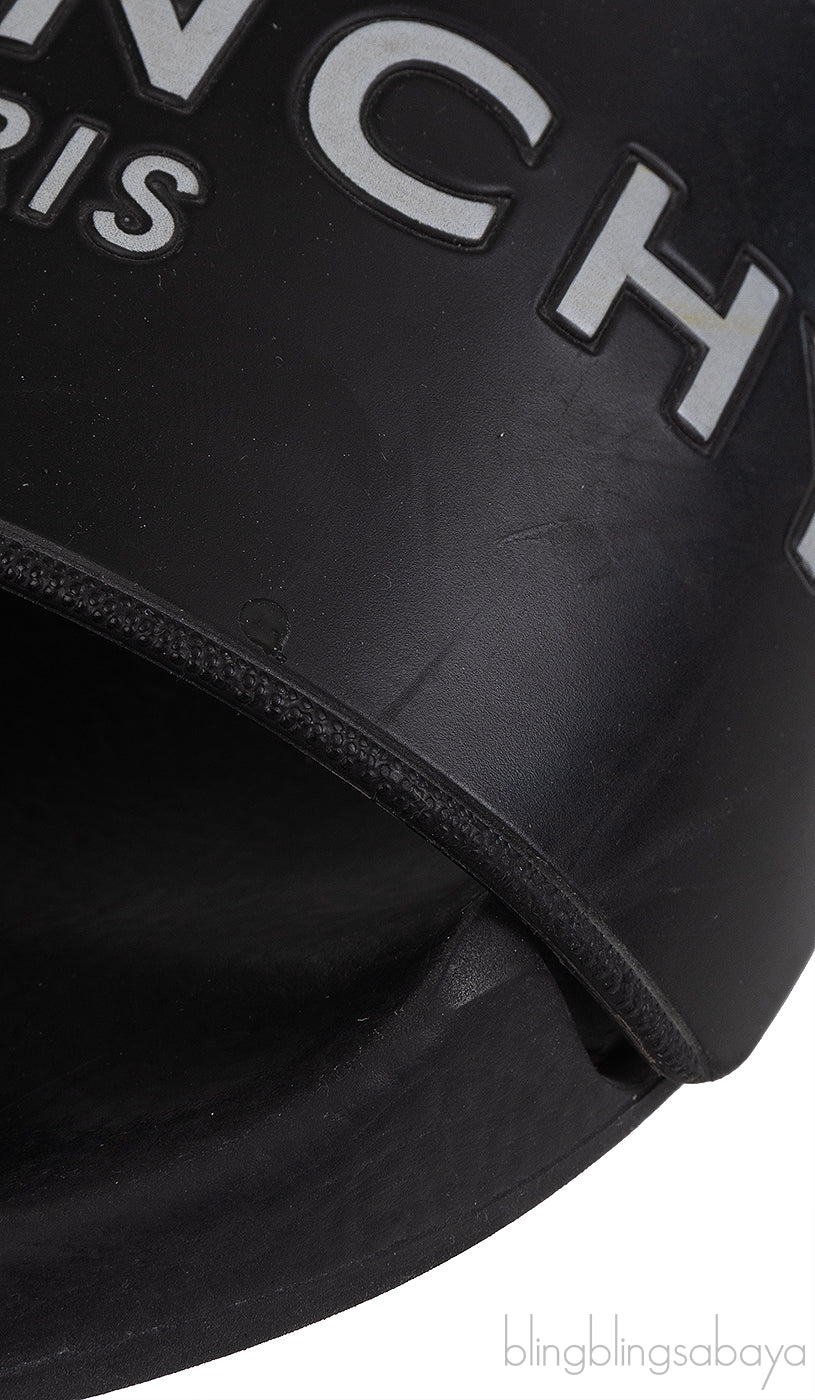 Givenchy Black Logo Print Pool Rubber Slides