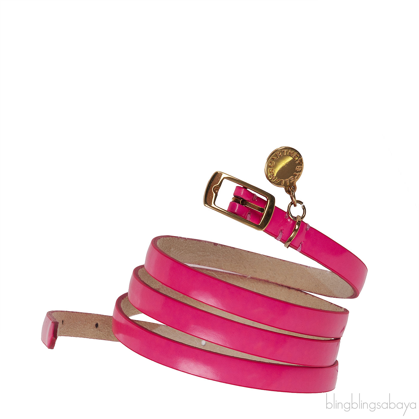 Stella McCartney Fuchsia Patent Faux Leather Belt