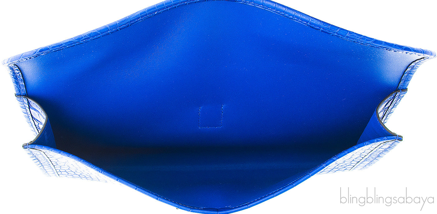 Jige Elan Blue Electric Crocodile Clutch