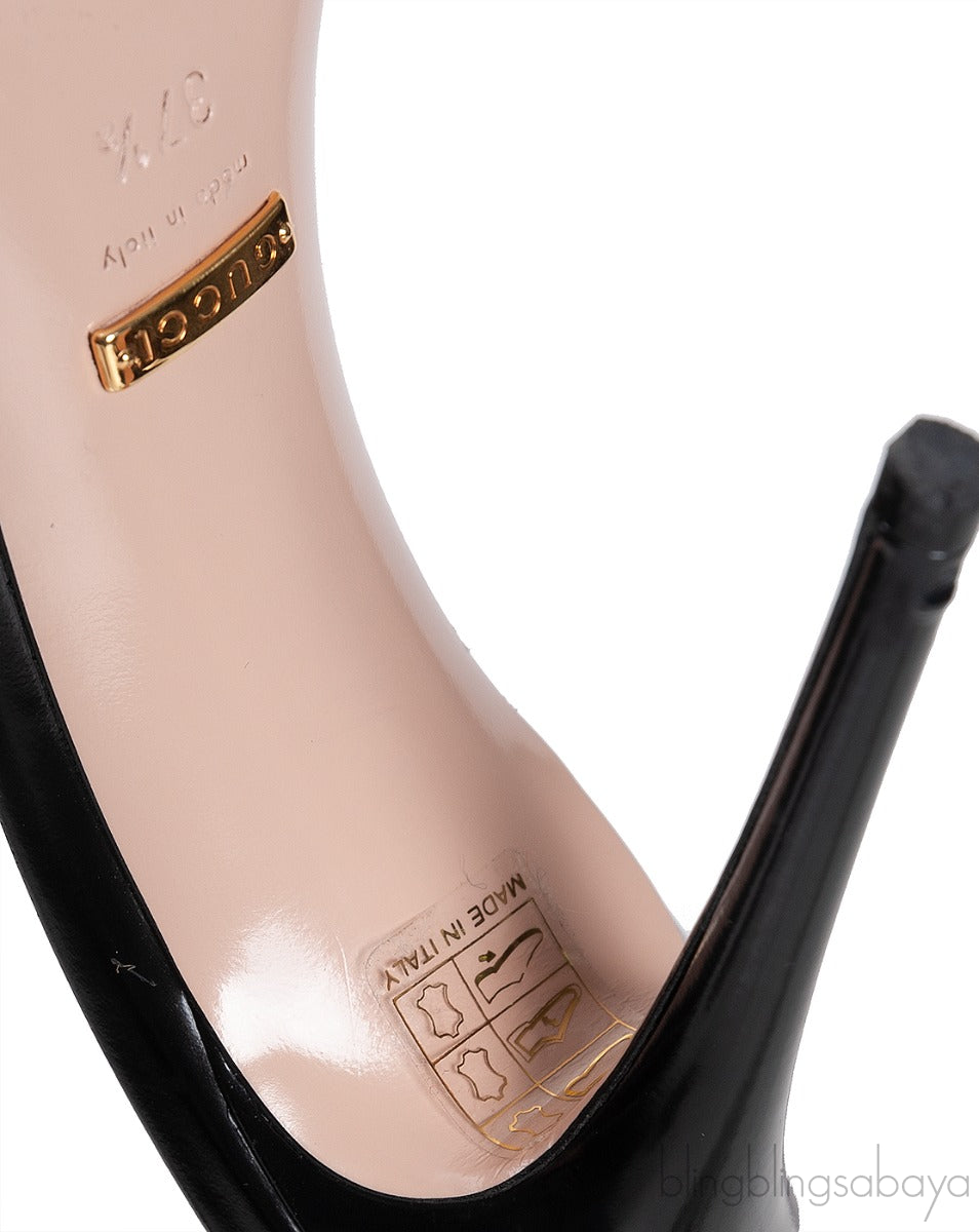 Gucci Black Bee Embellished Crystal Sandals