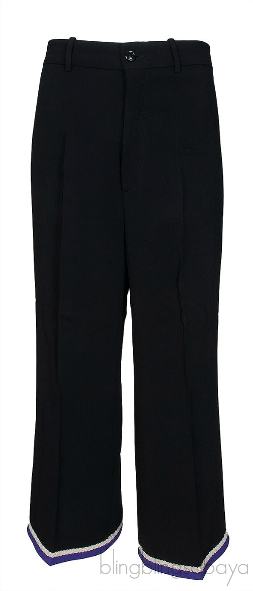Purple Trim Wide Leg Trouser