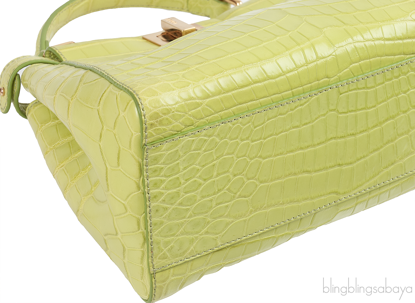 Apple Green Crocodile Mini Peekaboo