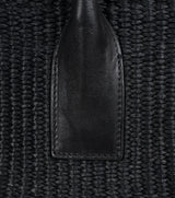 Saint Laurent Black Raffia Rive Gauche Black Oversize Tote