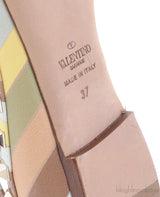 Rockstud Multi-color Leather Flats