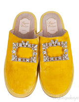 Hotel Vivier Strass Velvet Slippers