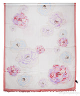 Printed Camellia Off-white Stole