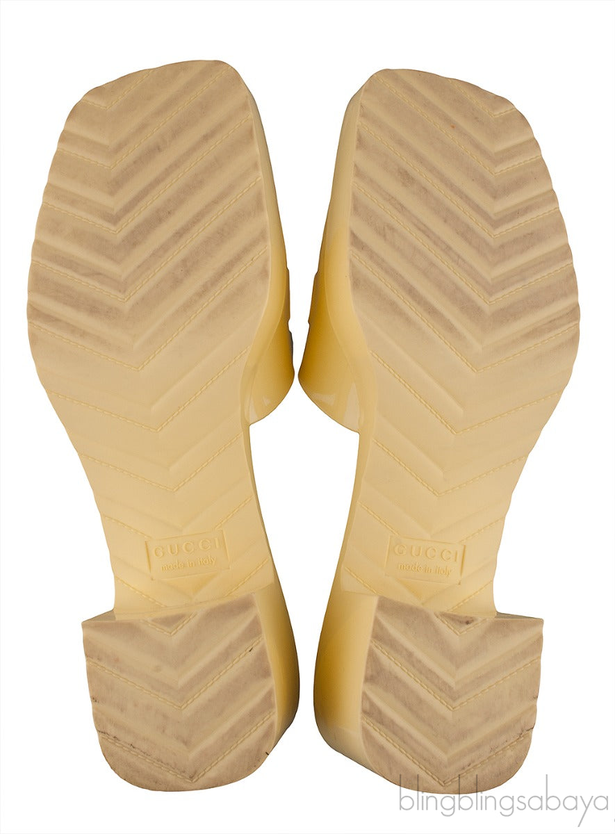Yellow Rubber Slide Sandals