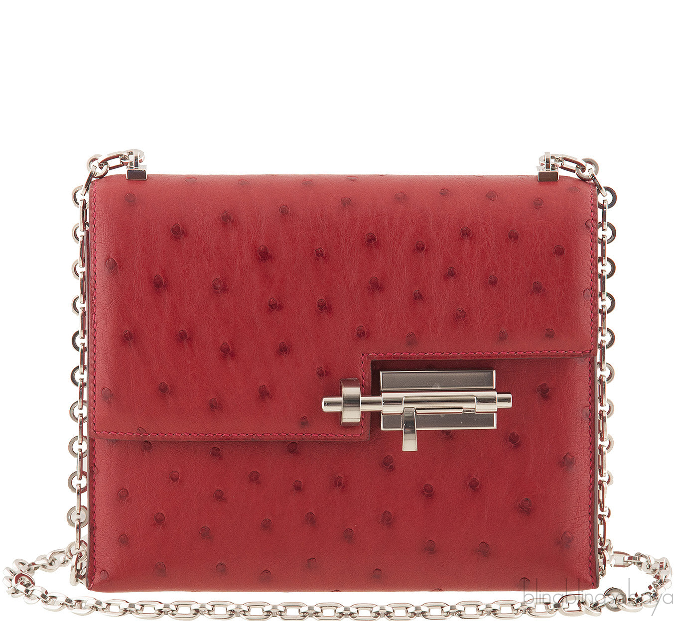 Verrou Chaine Mini Ostrich Bag