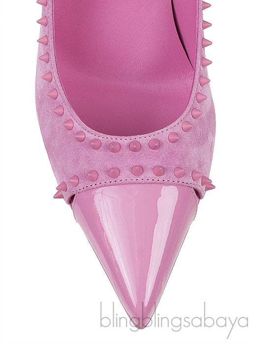 Duvette Spikes 85 Suede Pink Pumps
