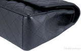 Black Caviar Jumbo Double Flap Bag