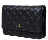 Black Quilted Caviar WOC Wallet on Chain