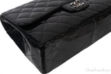 Classic Black Patent Jumbo Quilted Bag