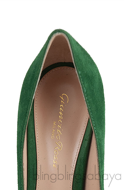 Gianvito Rossi Emerald Jaipur 105 Embellished Suede Pumps