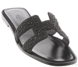 Black Oran Strass Sandals