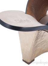 Hammered Gold Tone Wedge Mule