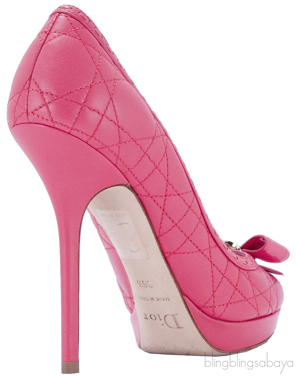 Cannage Quilted Leather Bow Pump