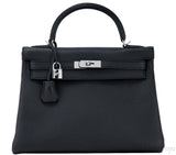 Kelly 32 Black Togo Retourne