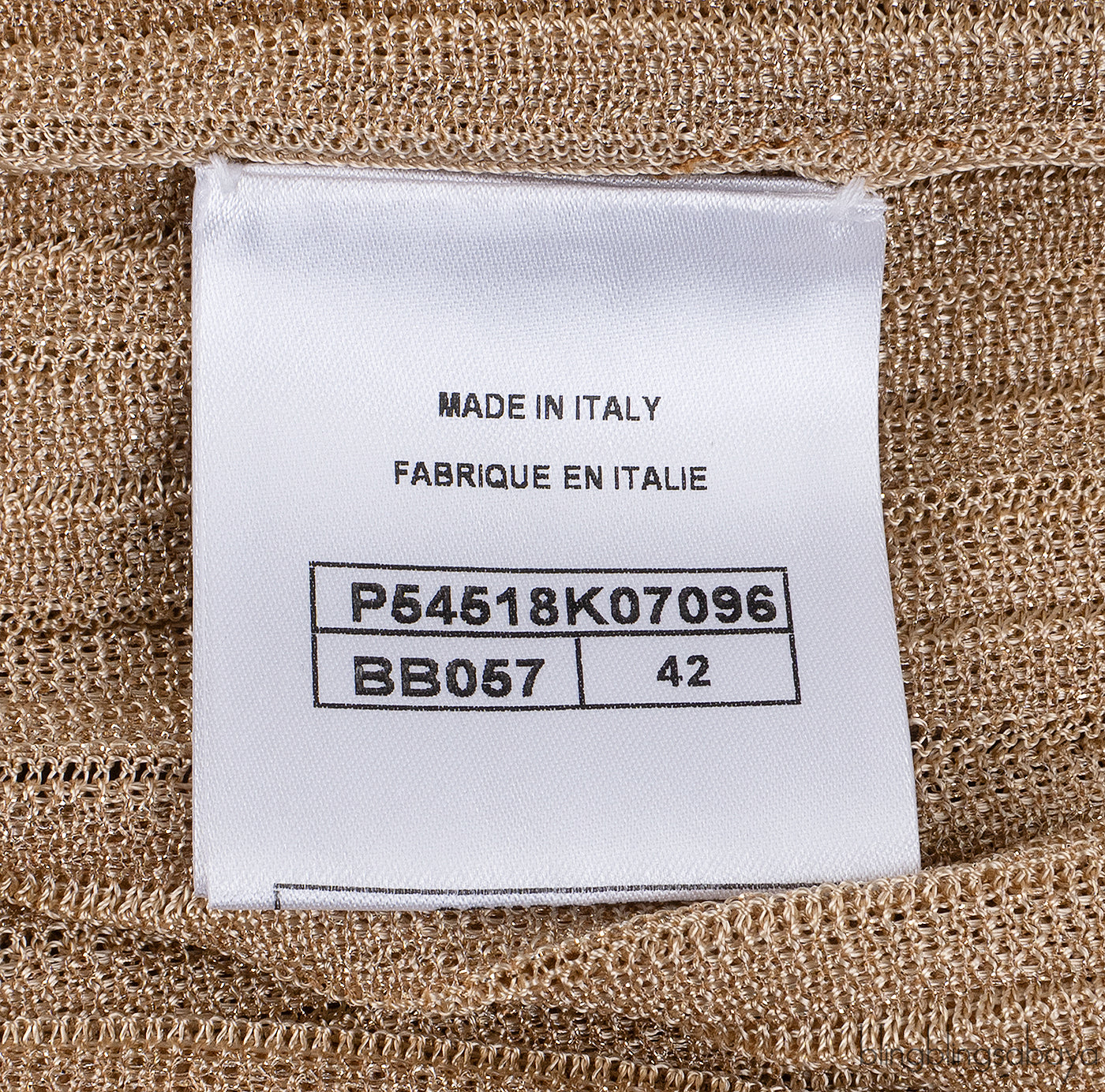 Chanel Gold Ribbed Knit Maxi Dress
