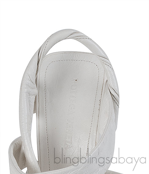Bottega Veneta White Point Leather Slingback Pumps