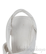 Bottega Veneta White Point Leather Slingback Pumps
