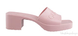 Pastel Pink Rubber Slide Sandals