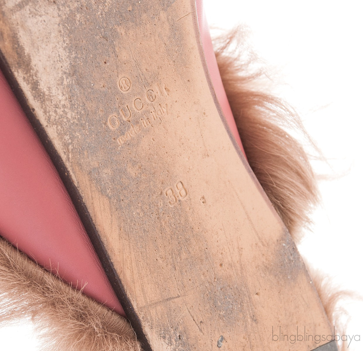 Pink Princetown Fur Slide