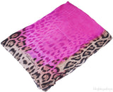 Pink Leopard Voile Scarf