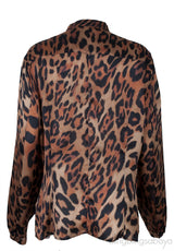 Leopard Print Ruffled Trim Shirt