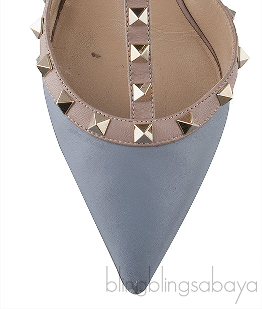 Blue Grey Nude Slingback