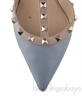 Blue Grey Nude Slingback