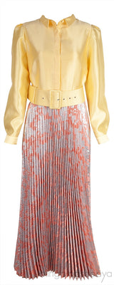 Yellow Shirt Pleats Please Dress