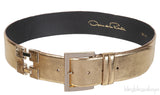Oscar Dela Renta Metallic Gold Double Hinge Belt