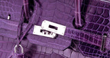 Birkin 35 Amethyst Porosus Crocodile