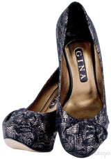 Black Metallic Gold Claire Hoodie Pump