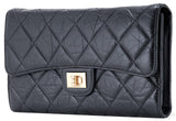 2.55 Trifold Long Black Wallet