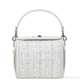Alexander McQueen Cream Tweed Nano Box Handbag