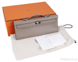 Kelly Cut Grey Asphalte Swift Clutch PHW