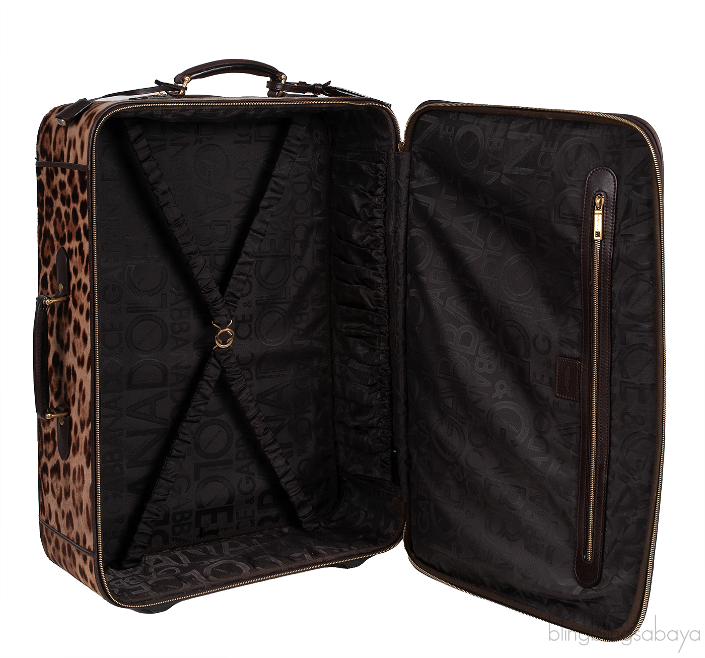 Leopard Pony Hair Medium Luggage Trolley