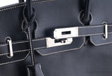 Birkin 30 Black Box Beige Stitching
