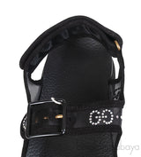 Gucci Black Crystal Embellished Monogram Pattern Sandals